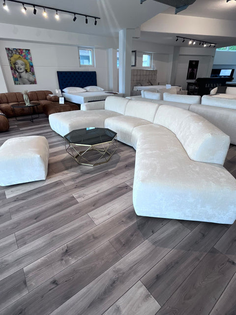 Sofa Audemar + Hocker 200x400cm SOFORT VERFÜGBAR "creme"