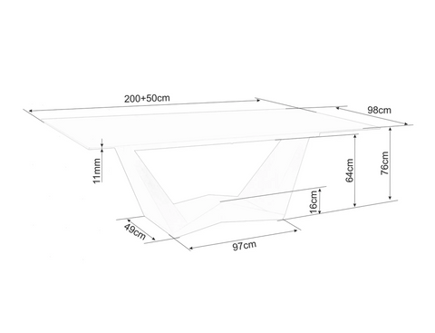 Designer dining table Bonucci with extension 200-250 cm