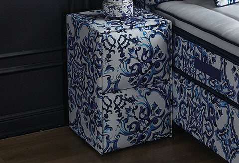 Designer box spring bed Calienna with mattress & storage space