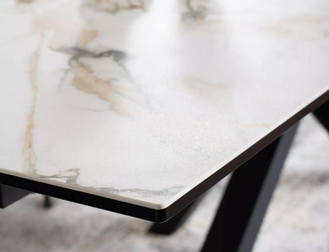 Designer dining table Westin Black with extension 160 - 240cm