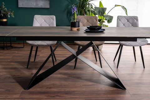 Designer dining table Westin Black with extension 160 - 240cm
