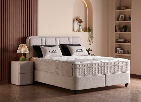 Designer Boxspringbett Alice mit Matratze & Stauraum