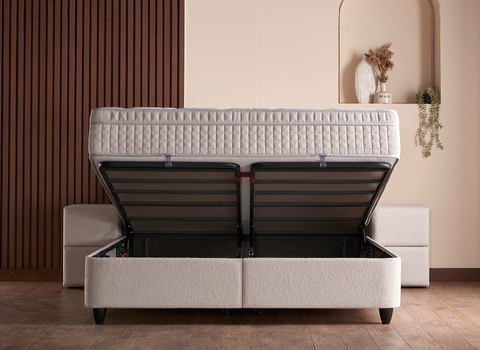 Designer Boxspringbett Alice mit Matratze & Stauraum