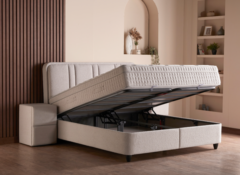 Designer Boxspringbett Alice mit Matratze & Stauraum