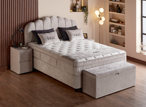 Designer Boxspringbett Calli mit Matratze & Stauraum