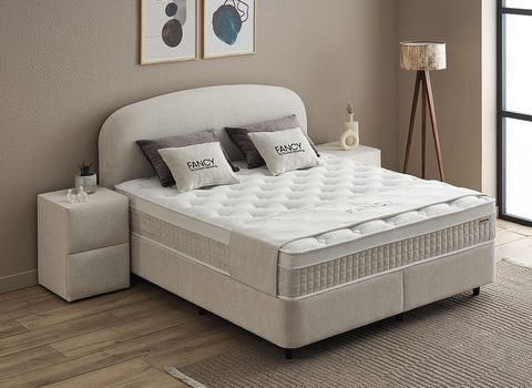 Designer Boxspringbett Fancy mit Matratze & Stauraum