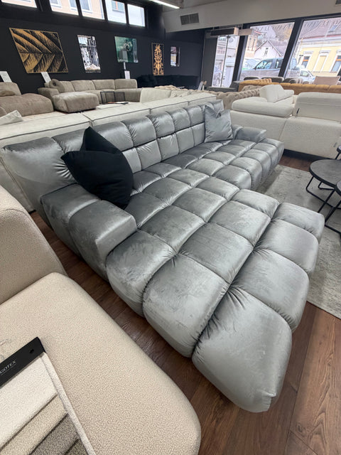Sofa Beluga 288cm SOFORT VERFÜGBAR "Samtstoff Primo Grey"