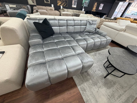 Sofa Beluga 288cm SOFORT VERFÜGBAR "Samtstoff Primo Grey"