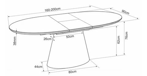 Designer Esstisch Marocco mit Auszug 160–200 cm