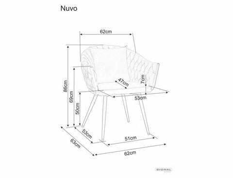 Designer Stuhl Nivo Velvet Grey