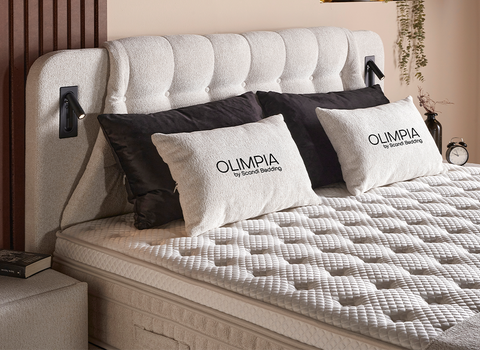 Designer Boxspringbett Olimpia mit Beleuchtung & Matratze & Stauraum