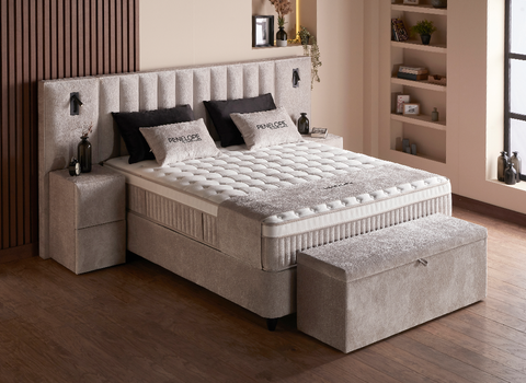 Designer Boxspringbett Penelope mit Matratze & Stauraum