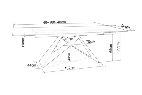 Designer dining table Westin extension 160 - 240cm