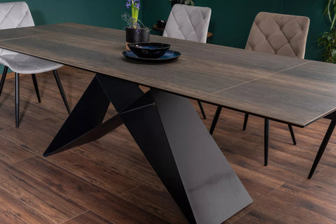 Designer dining table Westin Black with extension 160 - 240cm
