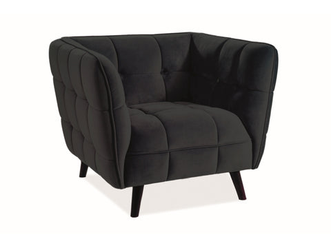 Designer Loungesessel Casto Velvet Black