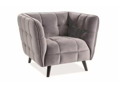 Designer Loungesessel Casto Velvet Grey