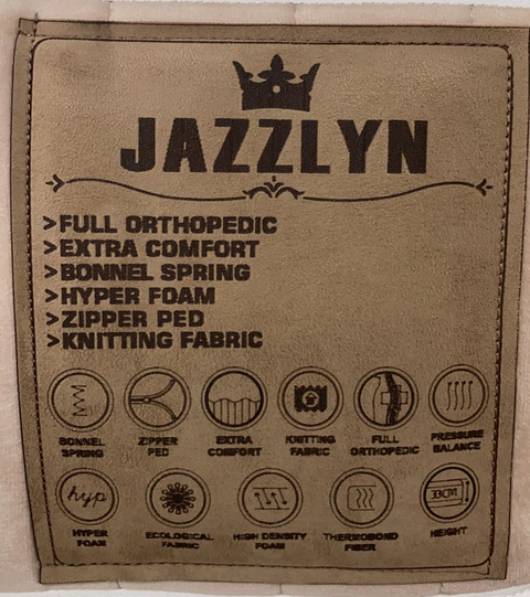 Designer box spring bed Jazzlyn including mattress & storage space