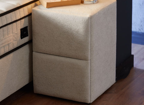 Designer box spring bed Teddy including mattress & storage space