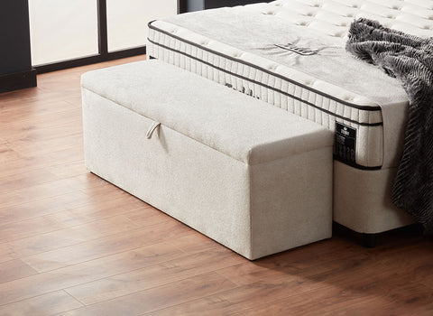 Designer box spring bed Teddy including mattress & storage space