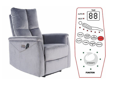 Designer Massagestuhl Venus Velvet Grey