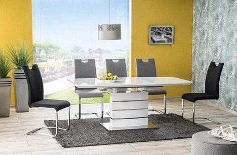 Designer Esstisch Clio White mit Auszug 160-220 cm-Luxano