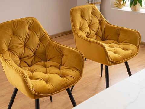 Designer Stuhl Eternity Velvet Curry-Luxano