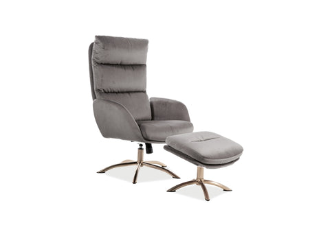 Designer Loungesessel Mono Velvet Grey