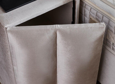 Designer box spring bed Oscar including mattress & storage space