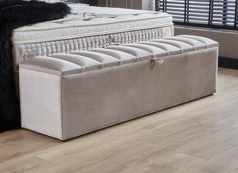 Designer box spring bed Oscar including mattress & storage space