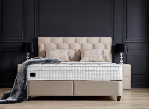 Designer Boxspringbett Palermo inkl. Matratze & Stauraum - Luxano