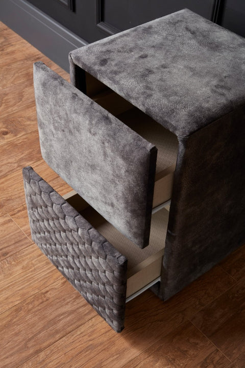 Designer box spring bed Babylon including mattress & storage space