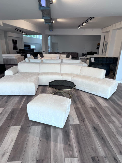 Sofa Audemar + Hocker 200x400cm SOFORT VERFÜGBAR "creme"