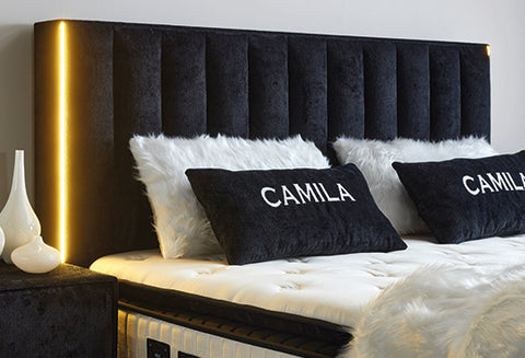 Designer Boxspringbett Camila mit Matratze & Stauraum