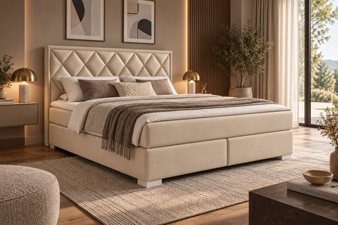 Designer Boxspringbett Leon mit Matratze & Topper
