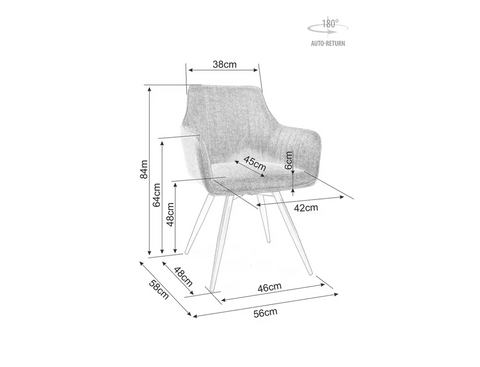 Designer Stuhl Aralia Stoff Grau