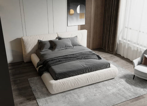 Designer bed Athina AVAILABLE IMMEDIATELY - black faux leather