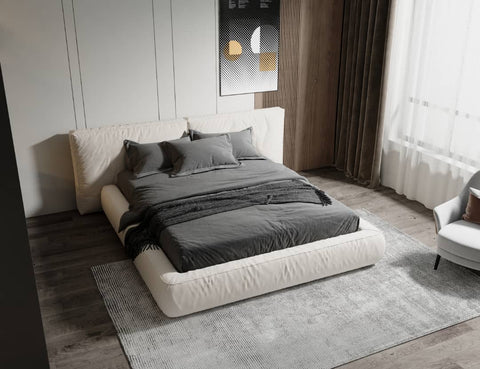 Designer bed Athina AVAILABLE IMMEDIATELY - black faux leather