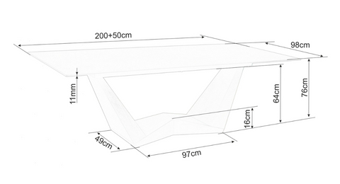 Designer dining table Bonucci with extension 200-250 cm