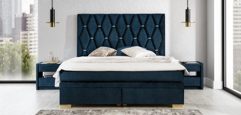 Designer Boxspringbett Torre mit Matratze & Topper