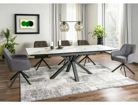 Designer dining table Westin Black with extension 160 - 240cm