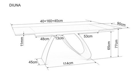 Designer Esstisch Duna mit Auszug 160 - 240cm