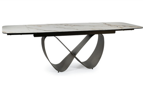 Designer dining table Infinity White with extension 160 - 240cm 