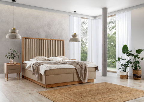 Designer Boxspringbett Verona mit Matratze & Topper