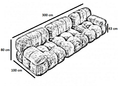 Designer sofa Nabucco 3 seater 