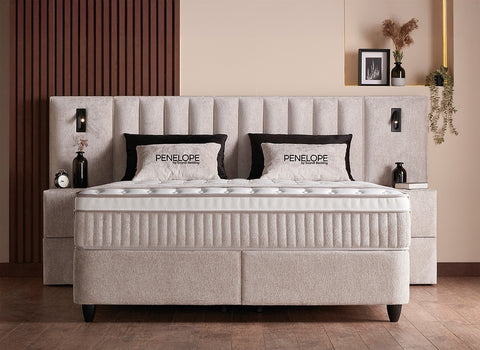 Designer Boxspringbett Penelope mit Matratze & Stauraum