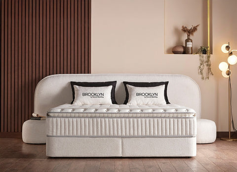 Designer Boxspringbett Brooklyn mit Matratze & Stauraum