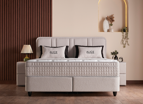 Designer Boxspringbett Alice mit Matratze & Stauraum