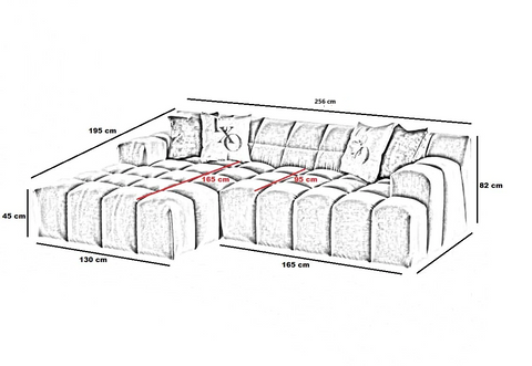 Designersofa Beluga One 290cm - Ab Lager / Beige Spezialstoff Torre 2