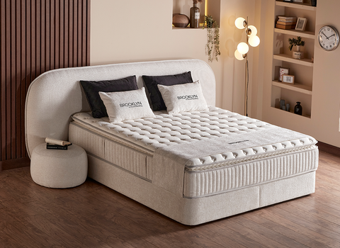 Designer Boxspringbett Brooklyn mit Matratze & Stauraum