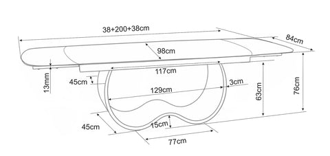 Designer Esstisch Casa mit Auszug 198 - 274cm
